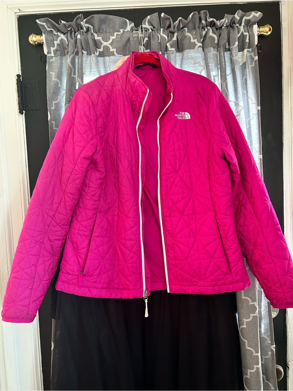 The North Face Women's Bright Pink Quilted Puffer Jacket